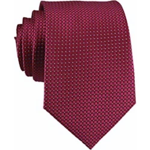 Men's Check Long Ties  - Wine + Black And Blue -Set Of 3