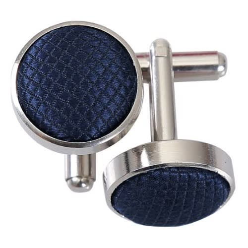 Men's Bowtie With Cufflinks And Pocket Square  - Navy Blue