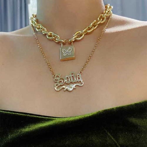 Sophia Pendant Layered Necklace - Gold