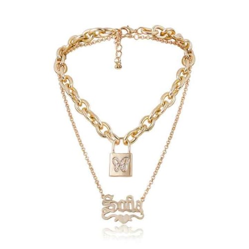 Sophia Pendant Layered Necklace - Gold