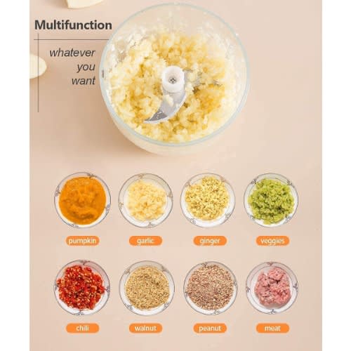 Wireless Electric Garlic Machine Food Chopper Meat Cutter - 100ml