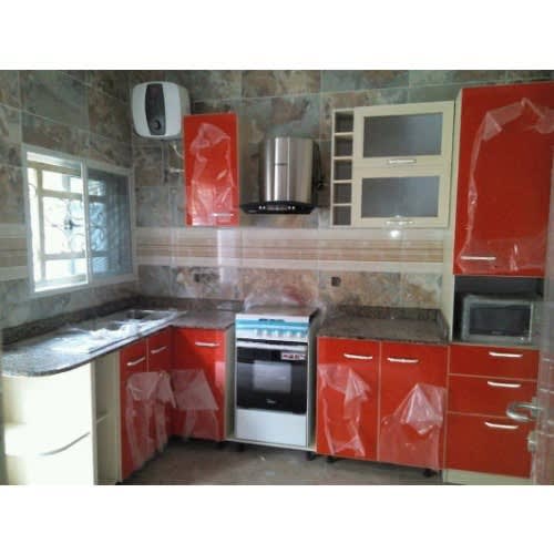 Modern Kitchen Cabinet With Top Marble - Multicolour