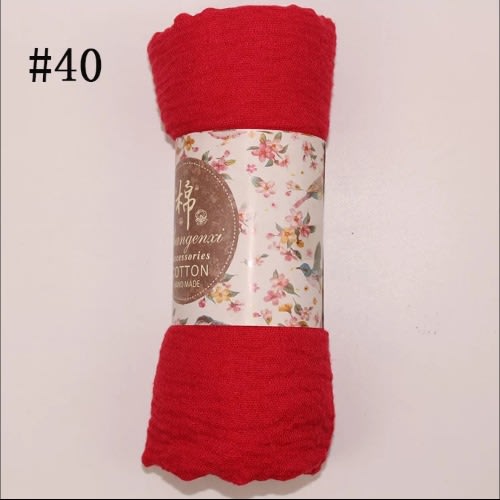 Plain Cotton Handmade Scarf - Red