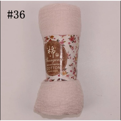 Plain Cotton Handmade Scarf - Beige