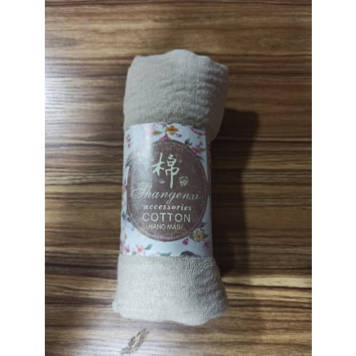 Plain Cotton Handmade Scarf - Beige