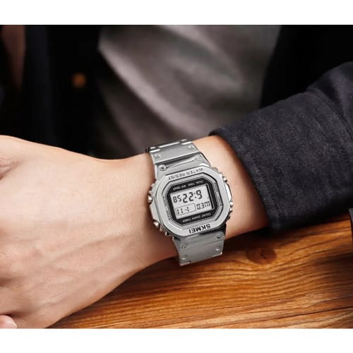 Men Silver Bracelet Watch