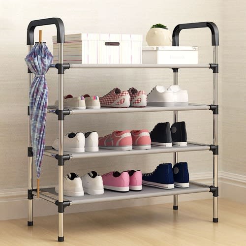 Multiple Layers Shoe Rack With Handrail Shelf Storage Organizer