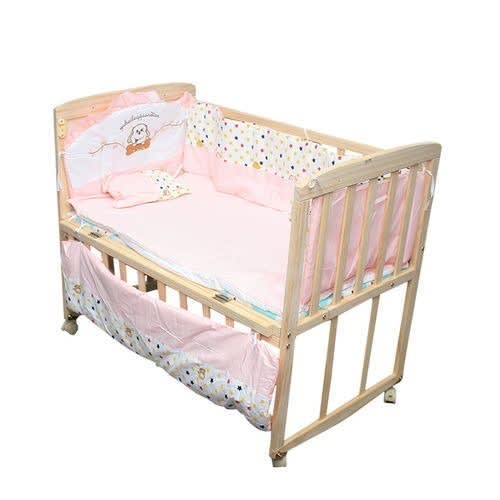 Wooden Baby Cot -Peach