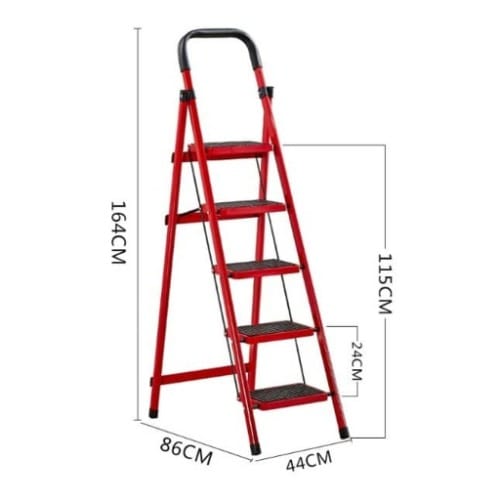 Multipurpose 5 Step Foldable Steel Ladder - Home & Office