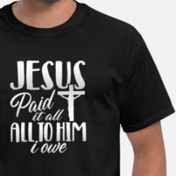 Jesus Paid It All Cross Design T-shirt