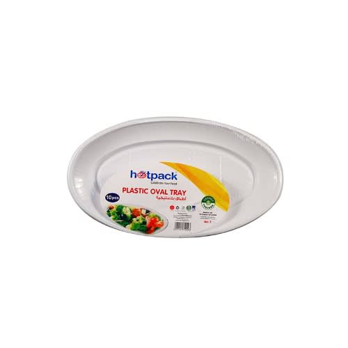 Disposable Plastic Oval Tray- 14" X 10Pieces