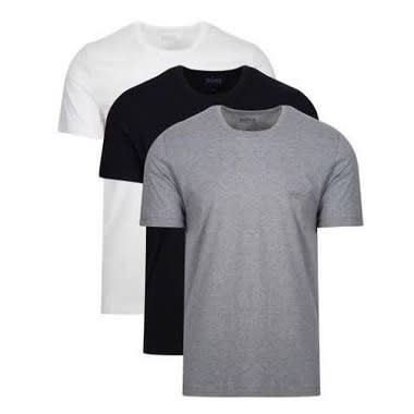 3 Plain Unisex T-shirt - Black, White And Ash