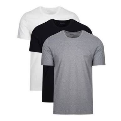 3 Plain Unisex T-shirt - Black, White And Ash