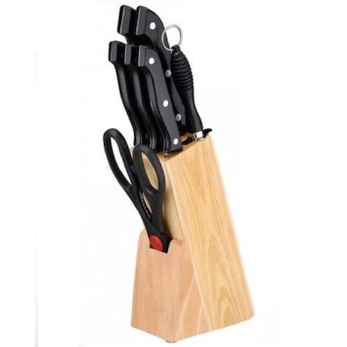 Kitchen Knives Set With Holder & Sharpener - 8 Pieces