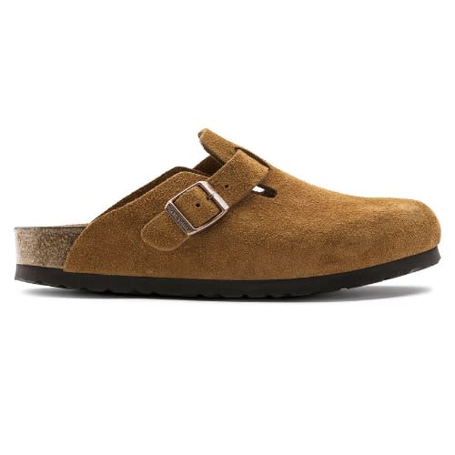 Mens Brown Suede Birkenstock Mule