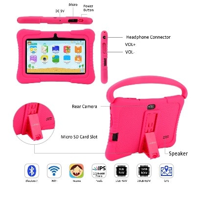 Veidoo Educational Kids Tablet - Android 8.1 - Pink