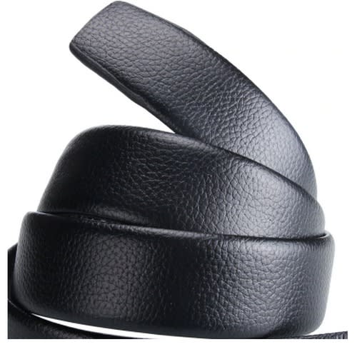 Automatic Men Leather Belt - Black & Gold