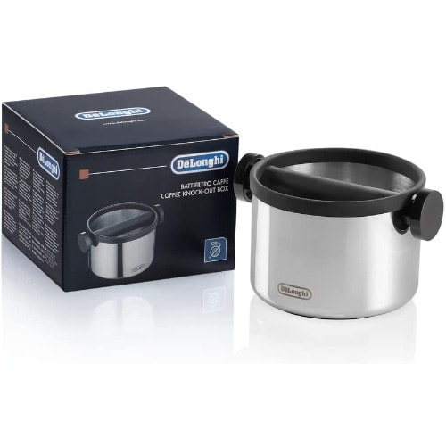 Delonghi - Coffee Grounds Knock Out Box - Espresso Waste Recycle Holder - Silver