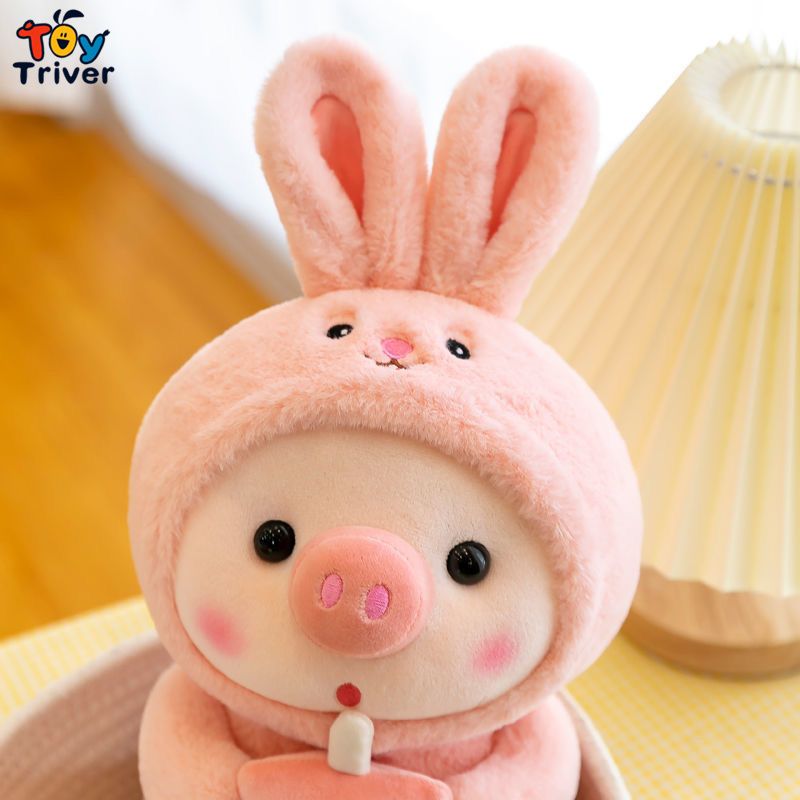 Kawaii Boba Tea Pig Cosplay Frog Bunny Avocado Plush Toys