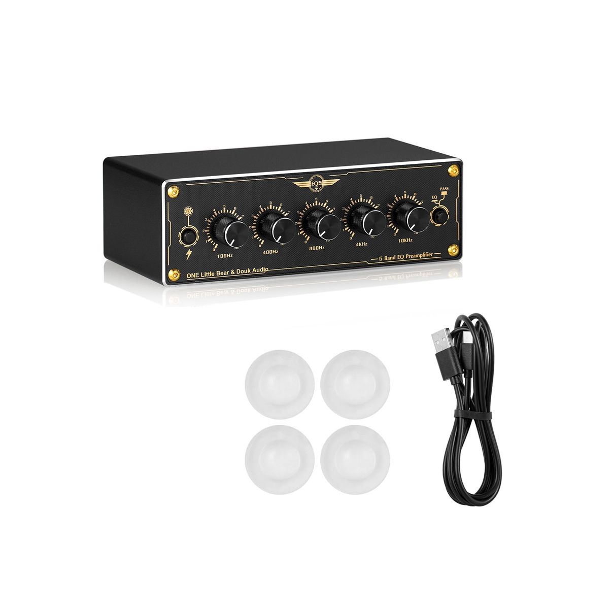 EQ5 20 Channel Mni 5-Band Analog EQ Preamp Audio Equalizer HomeCar Audio Processor Stereo Pre-Amplifier
