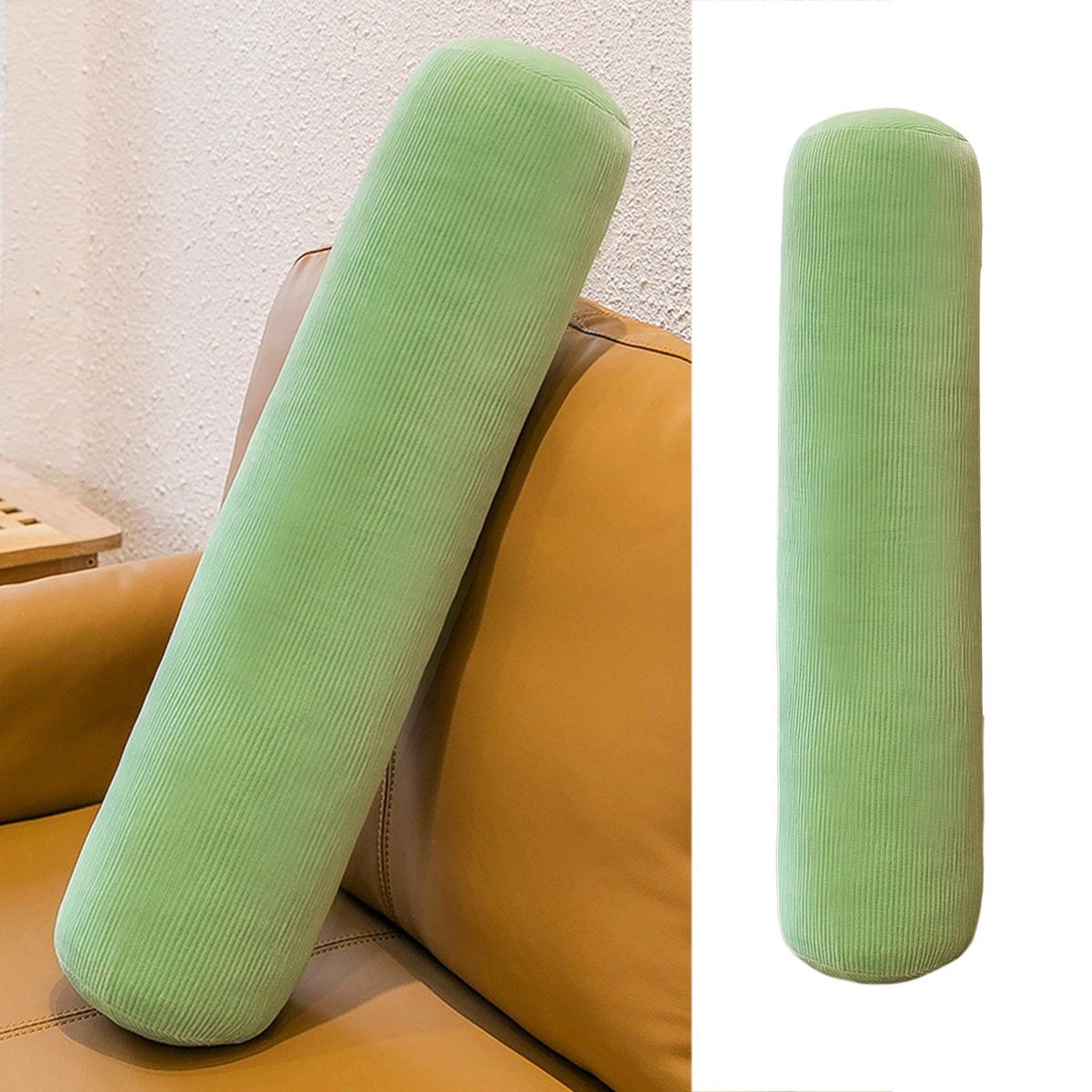 Sofa Plush Cushion Plush Cylindrical Throw Pillow Stuffed Toy Green