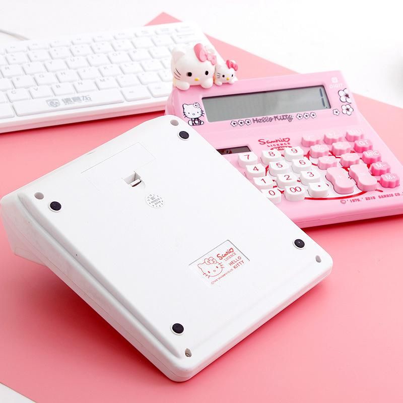 12 Digits Solar Cute Kitty Calculator Solar Clear Calculator With Pen And Notebook Calculated Calculadoras Learn Gifts Blessings