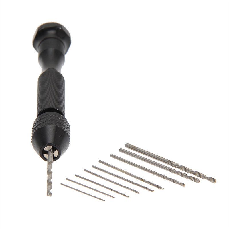 11Pcs Precision Pin Vise Micro Mini Hand Twist Drill Bits