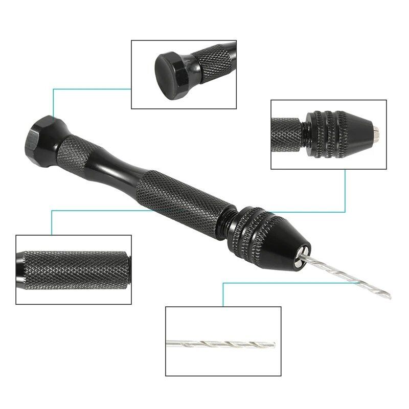 11Pcs Precision Pin Vise Micro Mini Hand Twist Drill Bits