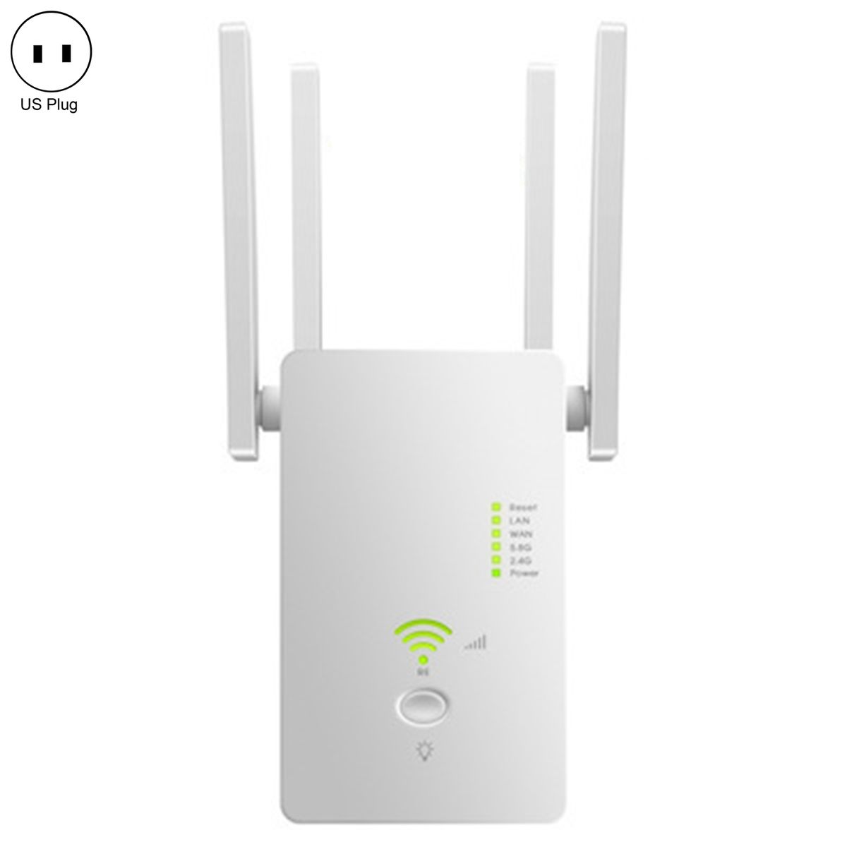 WiFi Repeater Universal Dual Brand 1200Mbps Network-White