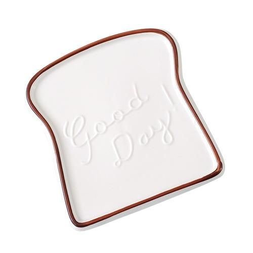 Kitchen Storage Serving Tray Ceramic Plate Toast Bread Shaped Plate Porcelain Salad Dessert Dish Tray For Home Restaurant Cafe