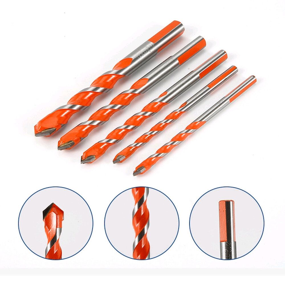 5-piece 6-12mm Triangular Overlord Drill Metal Perforated