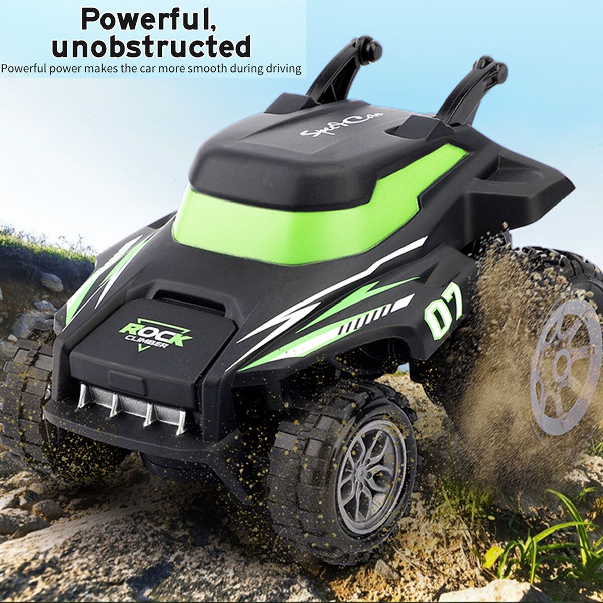 New 2.4GHz Waterproof Stunt Dump Truck With Watch Remote Control Programming Control Remote Control Car Toy Green