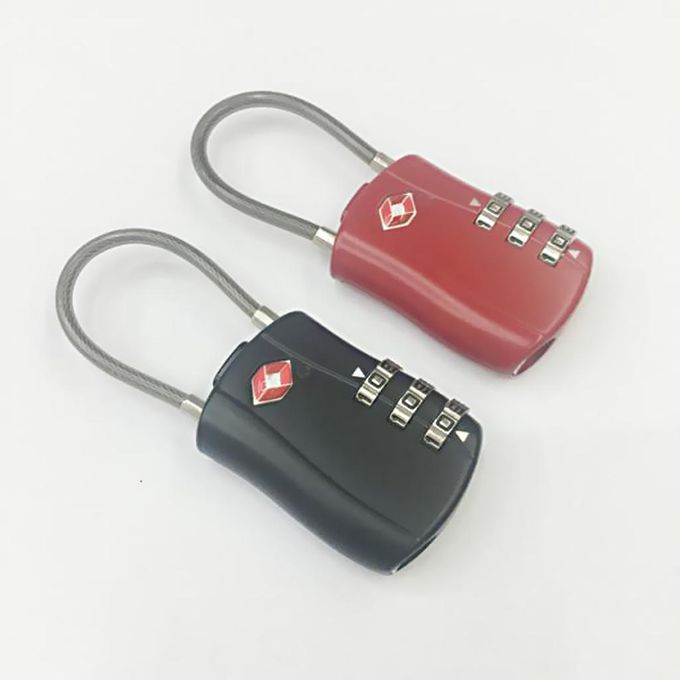 3-Dial TSA Combination Padlock Luggage Suitcase Bag Travel Wire Red