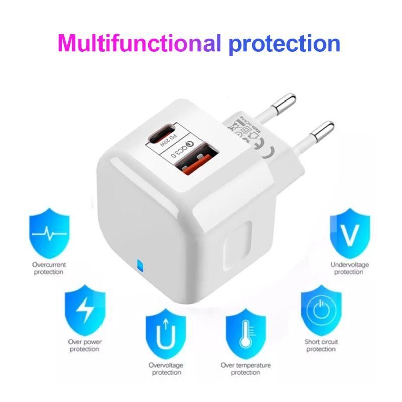 Pd 20w Type C Charger 2 Ports Quick Charge Qc3.0 Usb-c F USB
