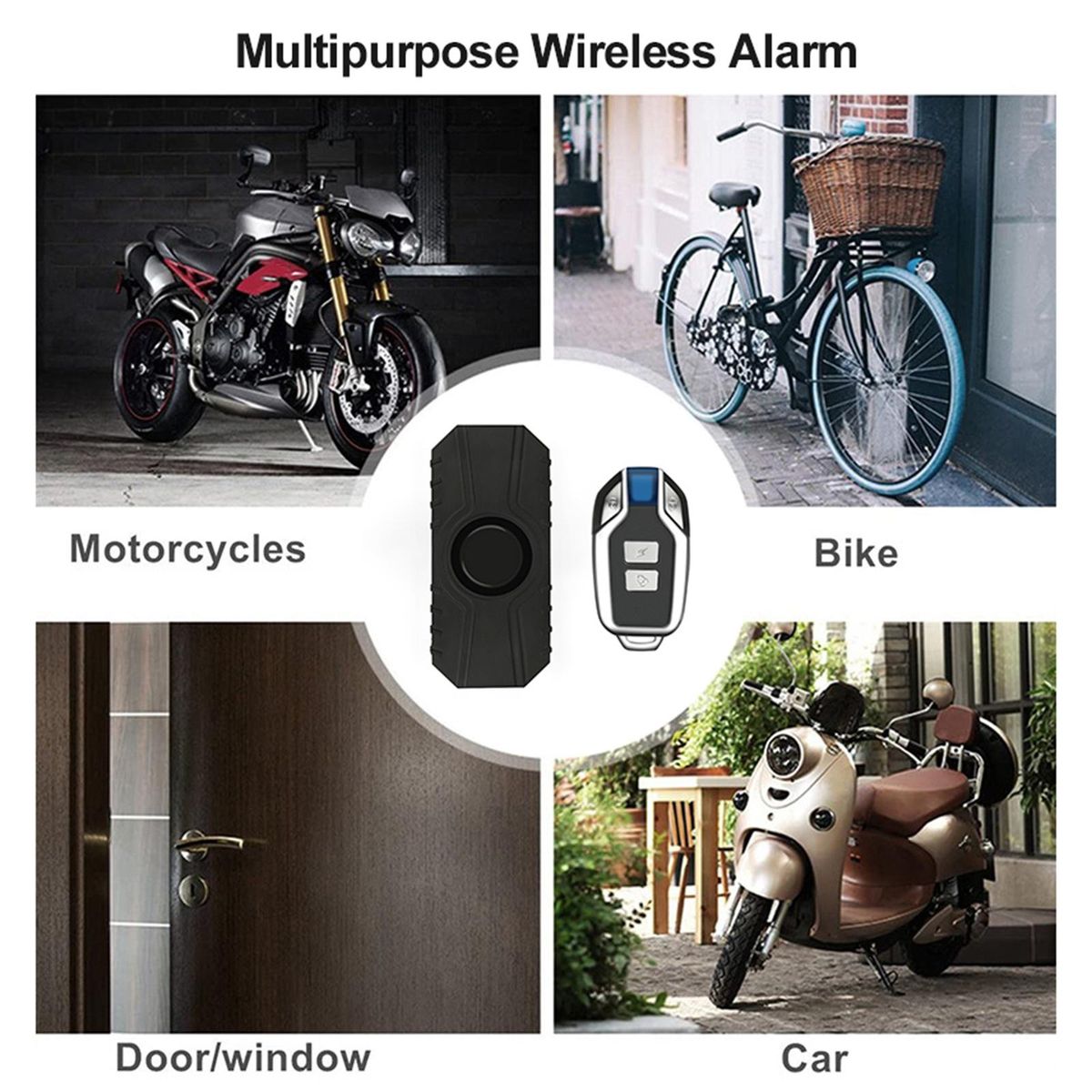 Bike Alarm Loud 113dB Wireless  Waterproof With 1x Remote