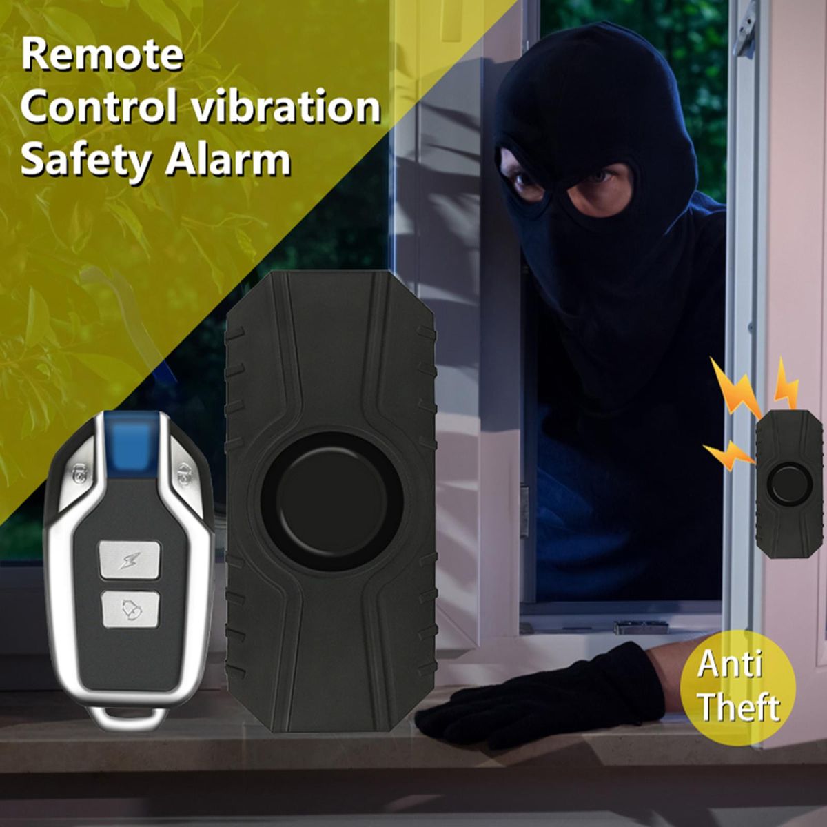 Bike Alarm Loud 113dB Wireless  Waterproof With 1x Remote