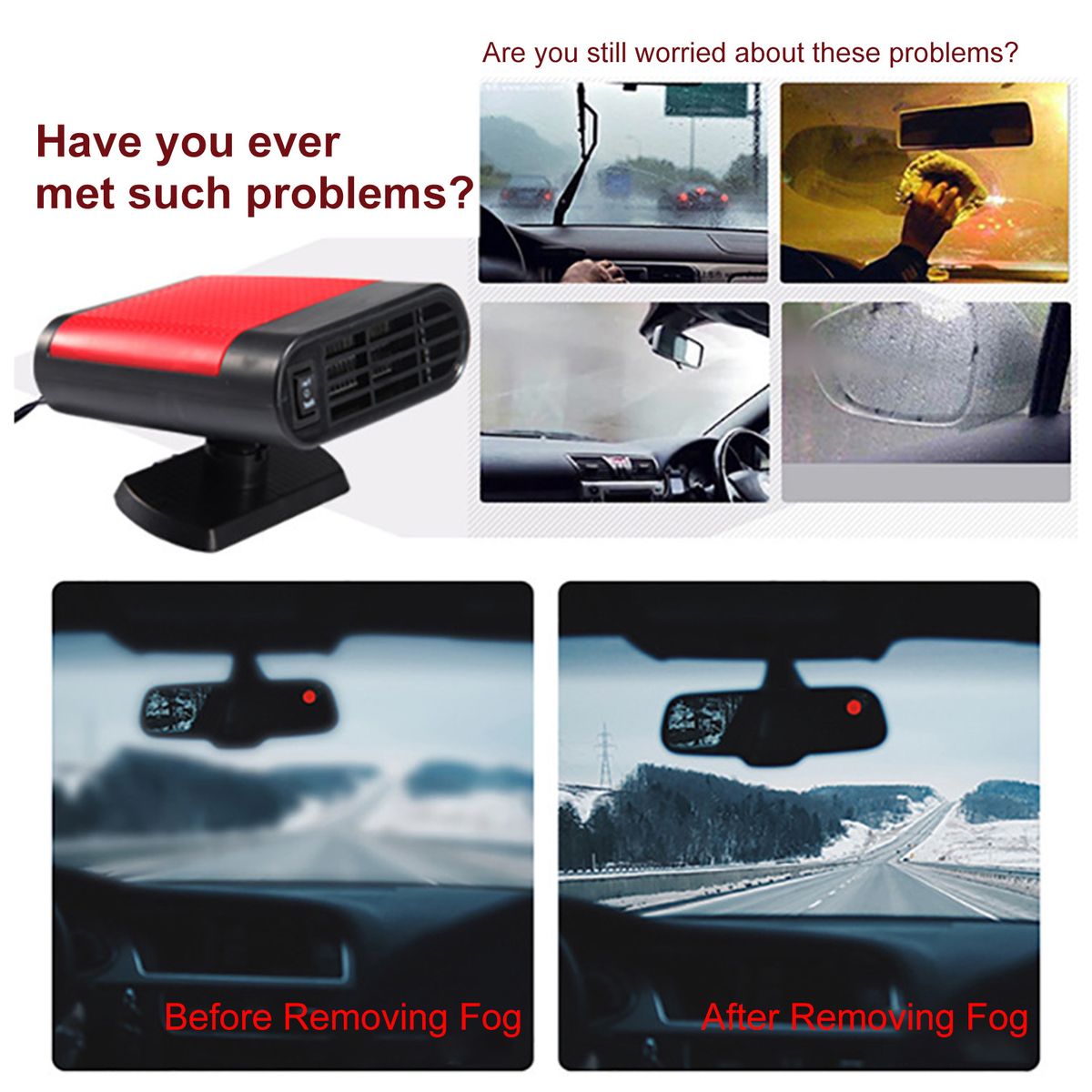 Car Use Winter Warm Air Blower Windshield Heater Vehicle