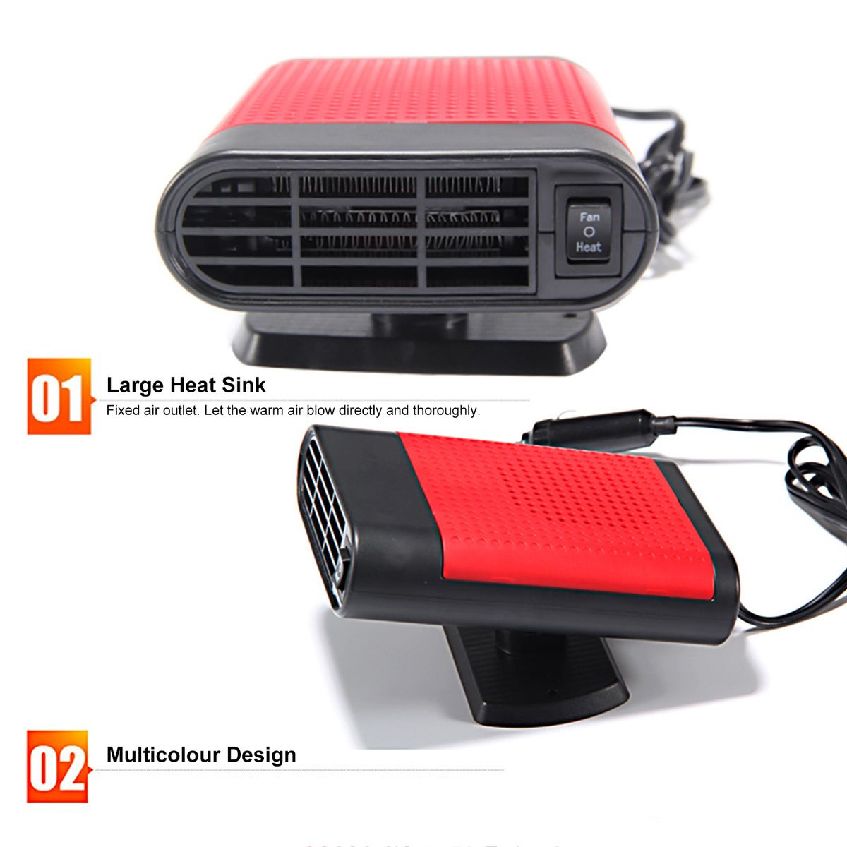 Car Use Winter Warm Air Blower Windshield Heater Vehicle