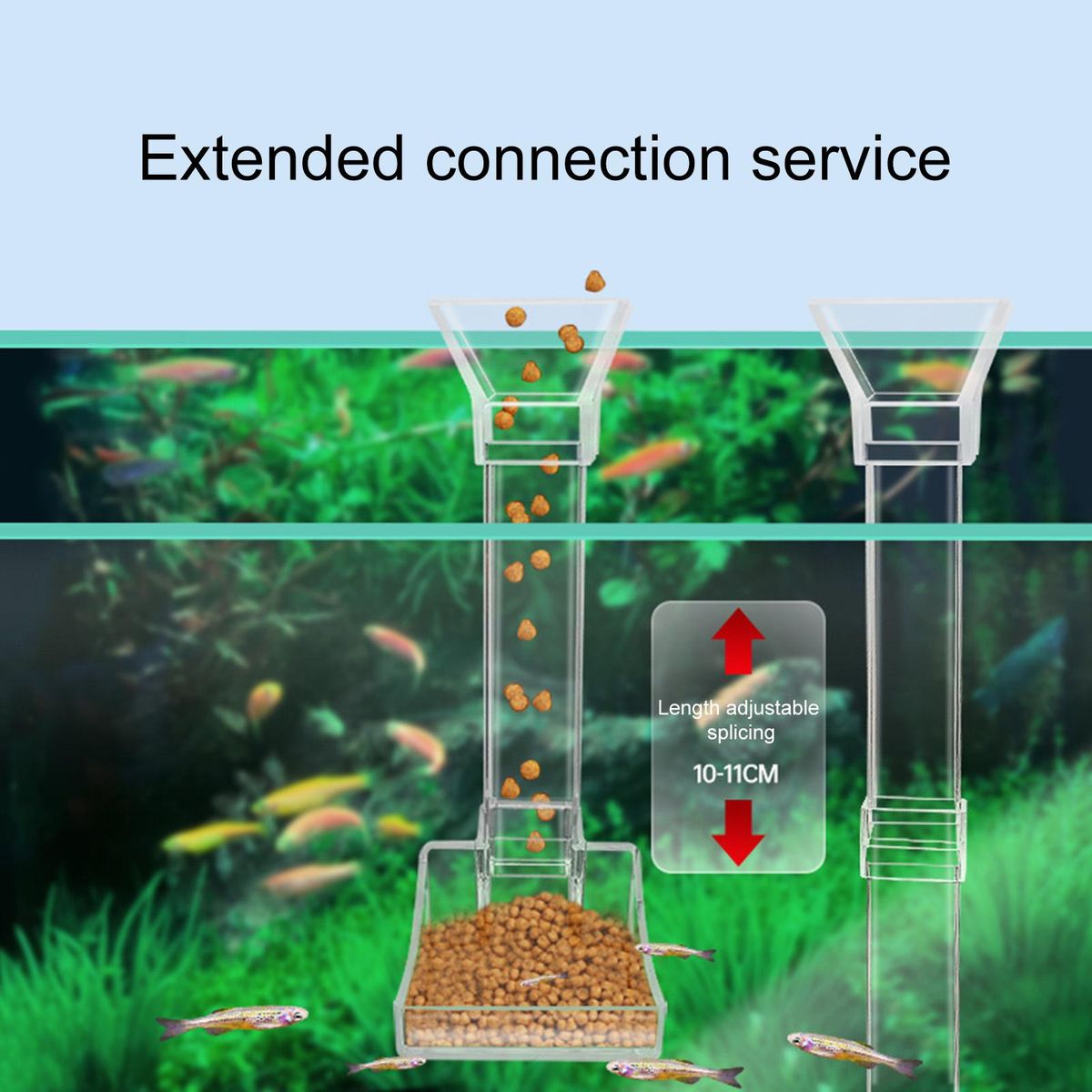 1 Set Feeding Tube Funnel Shape Aquarium Feeding Dish Feeder Transparent