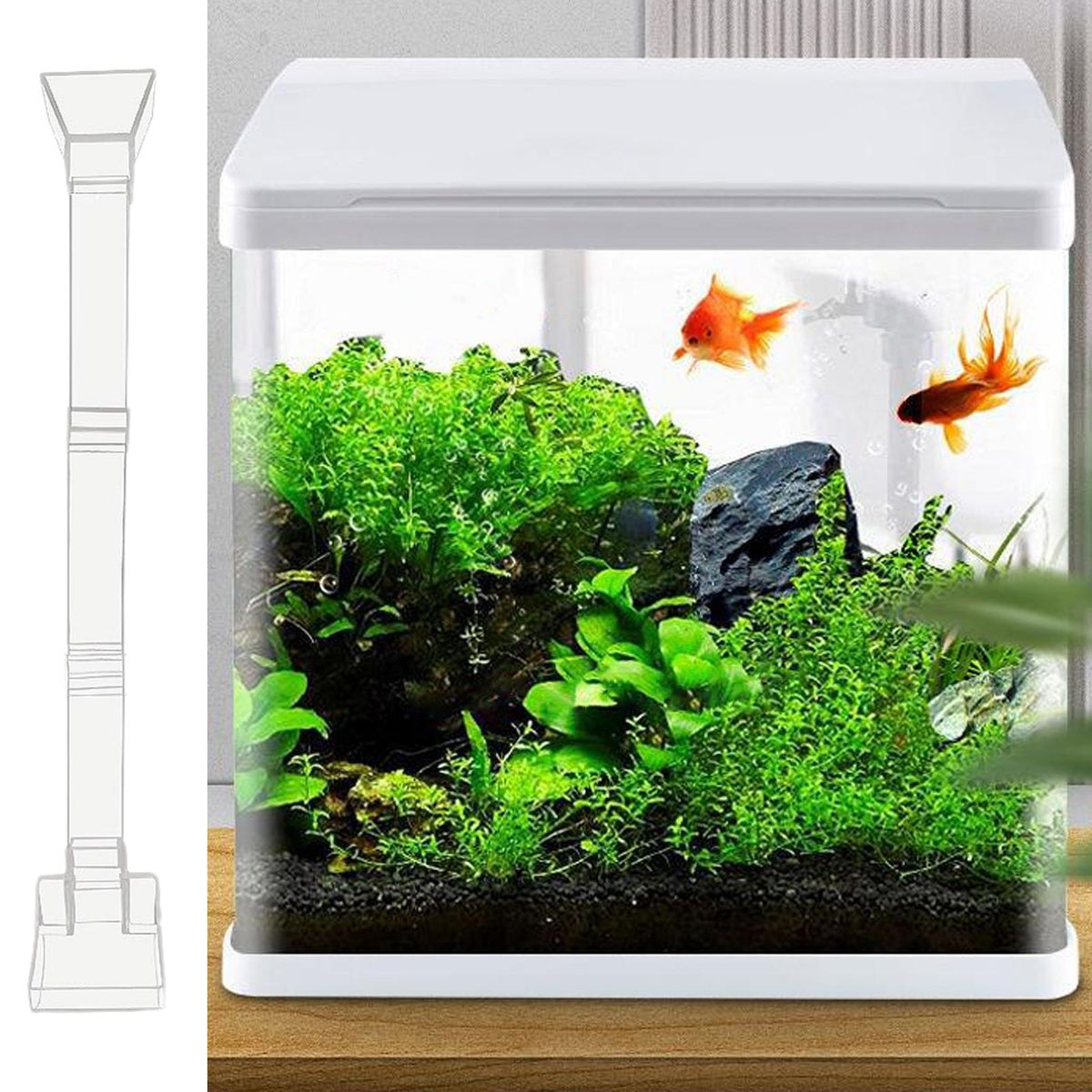 1 Set Feeding Tube Funnel Shape Aquarium Feeding Dish Feeder Transparent