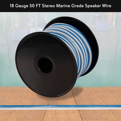 50ft 18 Gauge Speaker Wire - Waterproof Marine Grade Cable