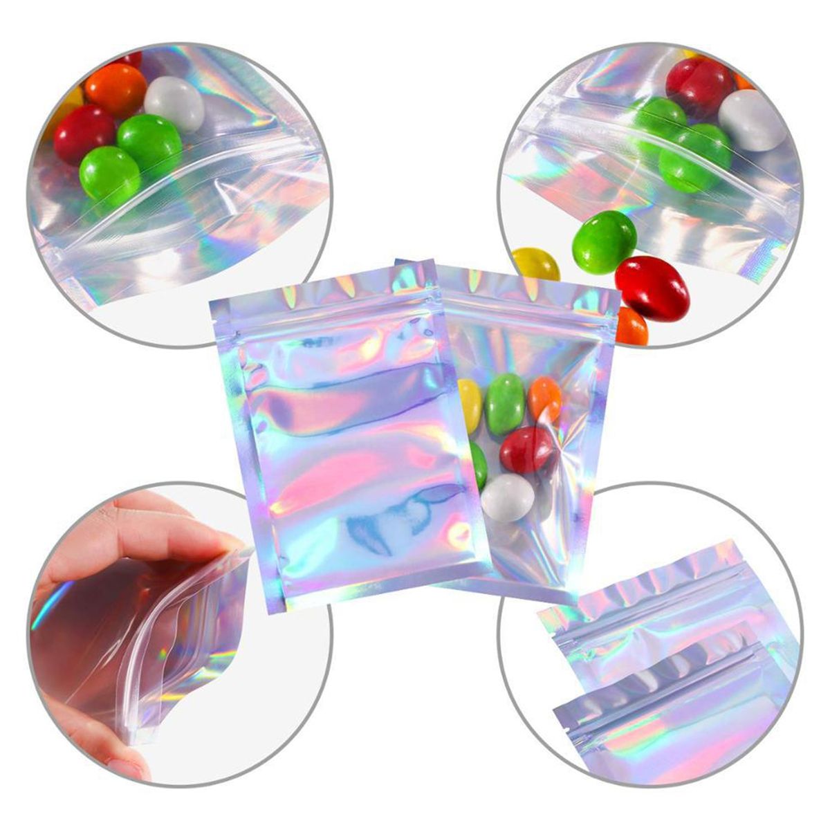 20Pcs50Pcs Laser Seal Pouches   Clear Zippered 20PCS