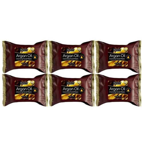 6 PACK Argan Oil Cleansing Facial Wipes.