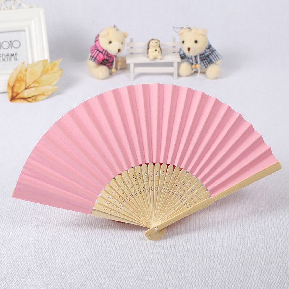 Fan Dance Beautiful Hand Folding Held Pink Lace Hand Z30628 Silk Fan Held Wedding 7-inch Fashion Pattern Party Low-key Folding