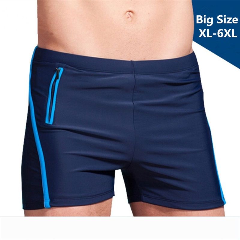 Swimming Trunks  Mens Swimming Shorts Zipper Pocket Swimsuit