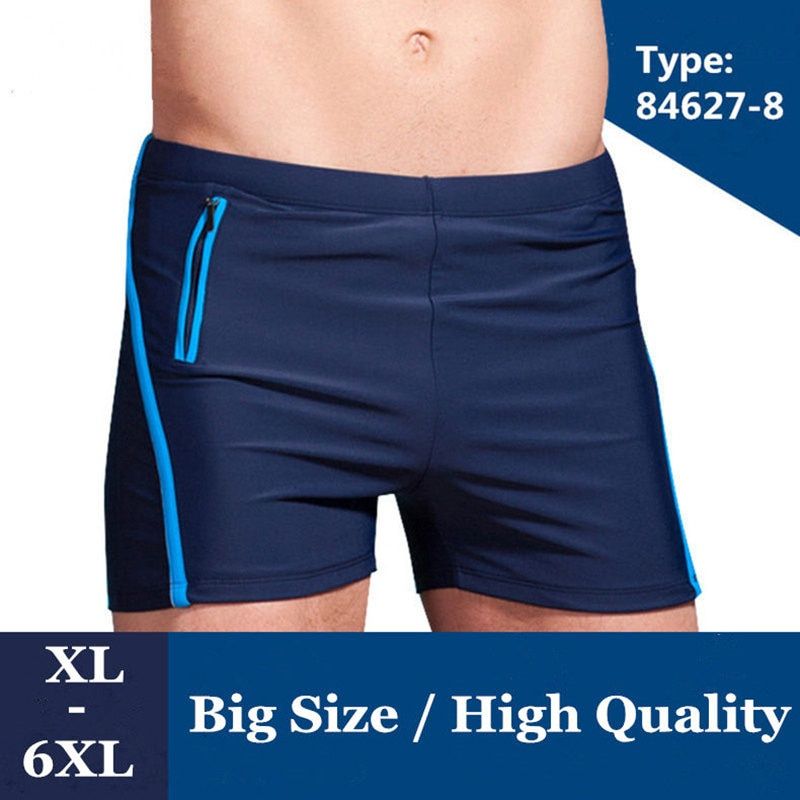 Swimming Trunks  Mens Swimming Shorts Zipper Pocket Swimsuit
