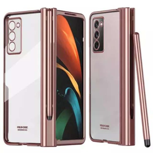 Clear Full Case With S Pen For Samsung Galaxy Fold 4 - Champagne Gold