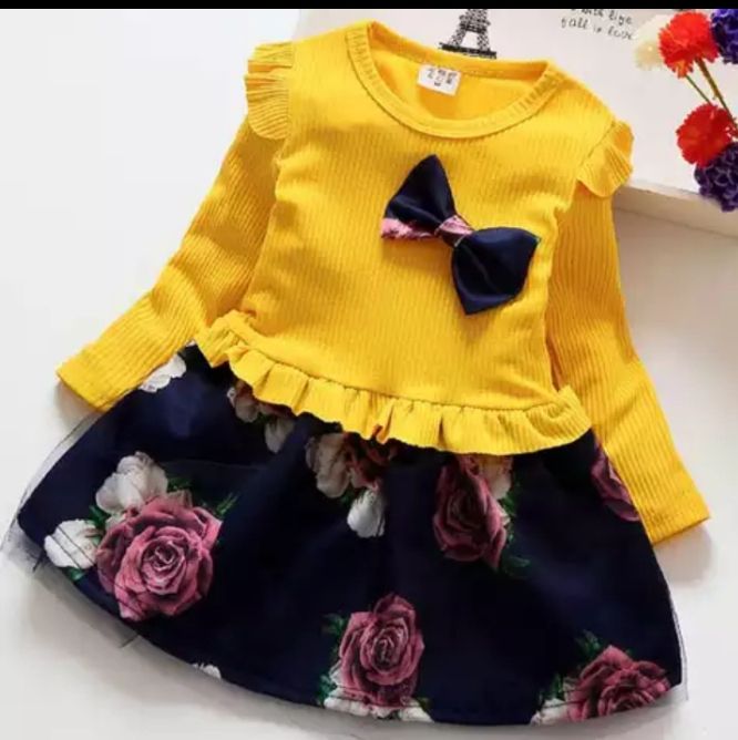 Beautiful  Long Sleeve Flowery Dress