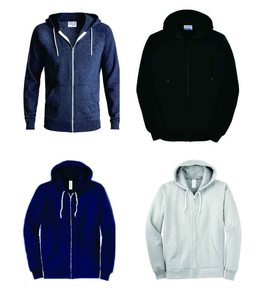 4 In One Zip Through Hoodie- D/Grey Black N/Blue L/Grey