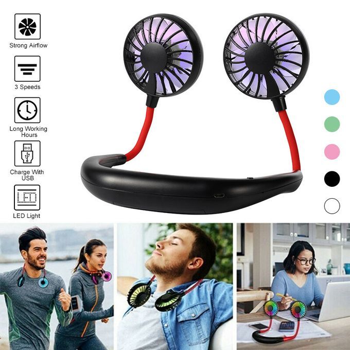 3 Speed Adjustable Dual Head USB Rechargeable Neck Hanging D
